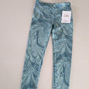 Girls Athleta Leggings, Size L/12, Aqua marble color, New With Tags